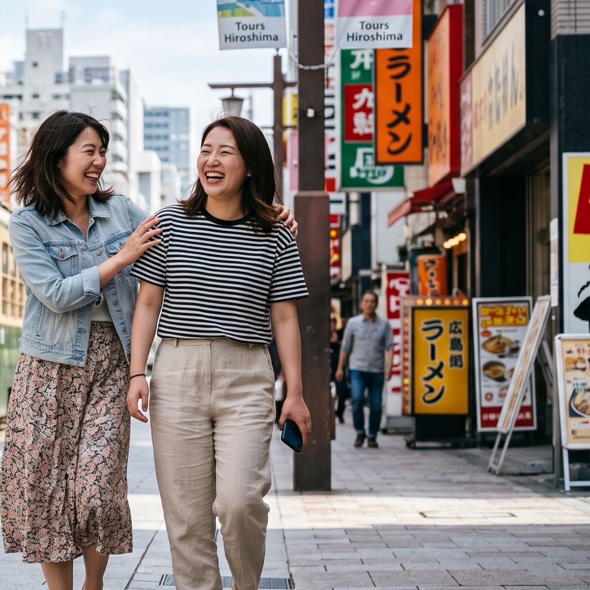 観光する女性