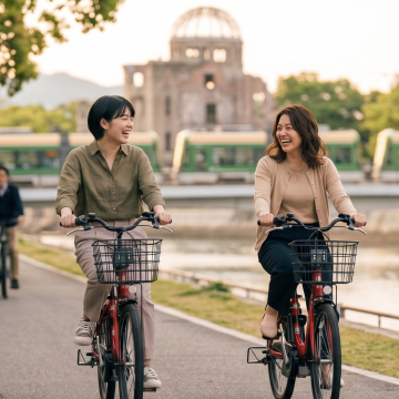 自転車に乗る女性